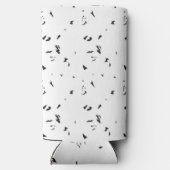 Rafraîchisseur Pour Canette Slim photo en noir et blanc d'un troupeau d'oiseaux (Verso)