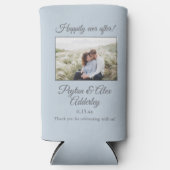 Rafraîchisseur Pour Canette Slim Photo Mariage Bleu Doux Joyeusement Après (Recto)