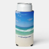 Rafraîchisseur Pour Canette Slim Photographie de plage Blue Sky Ocean Waves Custom (Seltzer Recto)