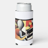 Rafraîchisseur Pour Canette Slim Piano Player - Art aérographe (Seltzer Recto)