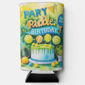 Rafraîchisseur Pour Canette Slim Pickleball Anniversaire thème (Recto)