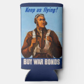 Rafraîchisseur Pour Canette Slim Pilotes d'aviation afro-américains de 2ÈME GUERRE  (Verso)