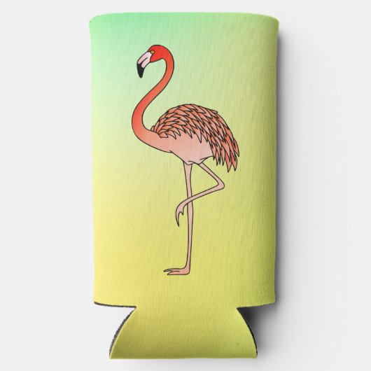 Rafraîchisseur Pour Canette Slim Pink Flamingo Bird Lineart-57567 (Verso)