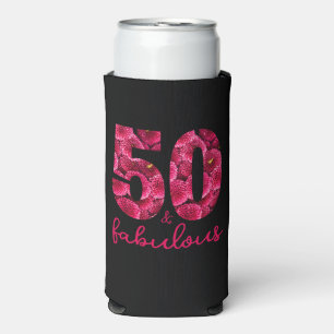 Rafraîchisseur Pour Canette Slim Pink Floral 50 et Fabulous 50th Birthday Party