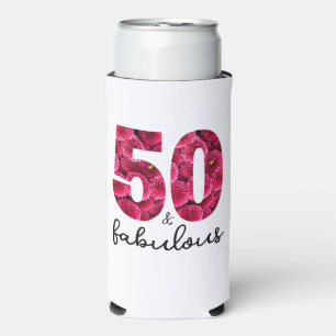 Rafraîchisseur Pour Canette Slim Pink Floral 50 et Fabulous 50th Birthday Party