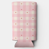 Rafraîchisseur Pour Canette Slim Pink Gingham Hearts Valentine  (Verso)