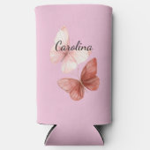 Rafraîchisseur Pour Canette Slim Pink Red Butterflies (Recto)