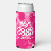 Rafraîchisseur Pour Canette Slim Pink Tie Dye Graduation Party (Seltzer Recto)