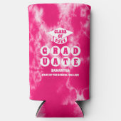 Rafraîchisseur Pour Canette Slim Pink Tie Dye Graduation Party (Recto)