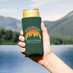 Rafraîchisseur Pour Canette Slim Pins de Réunion Famille Sunset Green