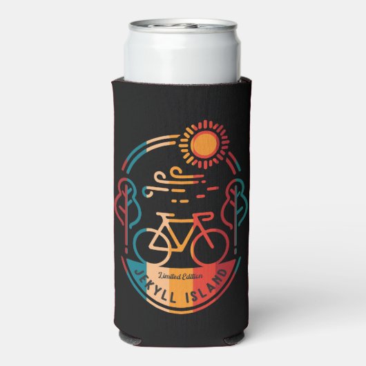 Rafraîchisseur Pour Canette Slim Piste cyclable Retro Jekyll Island (Seltzer Verso)
