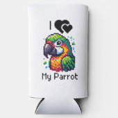 Rafraîchisseur Pour Canette Slim Pixel Art Parrot Personnalisé (Recto)