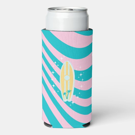 Rafraîchisseur Pour Canette Slim Plage Art, Vibes Tropicales (Seltzer Verso)