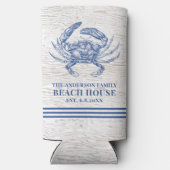 Rafraîchisseur Pour Canette Slim Plage de crabe côtier Maison de bois rustique Nom  (Verso)