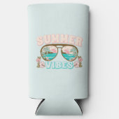 Rafraîchisseur Pour Canette Slim Plage tropicale Vibes d'été (Recto)