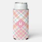 Rafraîchisseur Pour Canette Slim Plaid Monogramme personnalisé / Motif Tartan (Seltzer Verso)