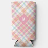 Rafraîchisseur Pour Canette Slim Plaid Monogramme personnalisé / Motif Tartan (Recto)