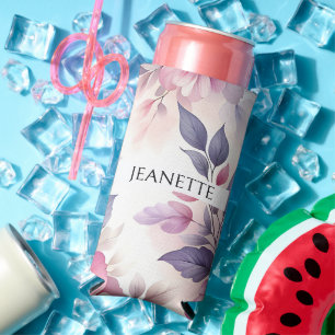 Rafraîchisseur Pour Canette Slim Plutôt rose et violet Floral Personnalisé