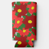 Rafraîchisseur Pour Canette Slim Poinsettias de Noël (Verso)