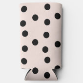 Rafraîchisseur Pour Canette Slim Points noirs sur rose (Recto)