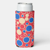 Rafraîchisseur Pour Canette Slim Points Rouge Et Bleu Sur Rouge (Seltzer Verso)