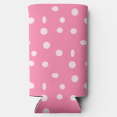 Rafraîchisseur Pour Canette Slim Pois rose pâle sur rose (Verso)