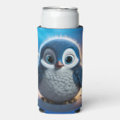 Rafraîchisseur Pour Canette Slim Poncho - Un pingouin doux pour bébé (Seltzer Recto)