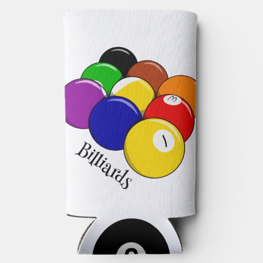 Rafraîchisseur Pour Canette Slim Pool Billard Design Seltzer Can Cooler (Verso)