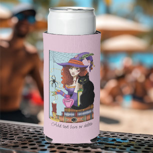 Rafraîchisseur Pour Canette Slim Potions de sorcières de livres de chats