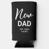 Rafraîchisseur Pour Canette Slim Première Fois Nouveau Papa Établi Personnalisé (Recto)