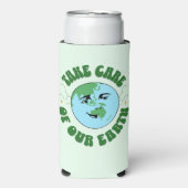 RAFRAÎCHISSEUR  POUR CANETTE SLIM PRENEZ SOIN DE NOTRE TERRE (Seltzer Recto)