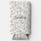 Rafraîchisseur Pour Canette Slim Pretty Pink Roses Floral   (Recto)