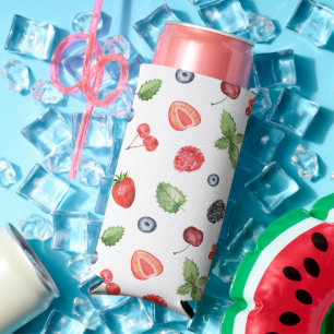 Rafraîchisseur Pour Canette Slim Pretty Watercolor Berry Pattern