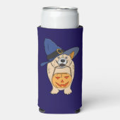 Rafraîchisseur Pour Canette Slim Pumpkin Witch Dog (Seltzer Recto)