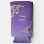 Rafraîchisseur Pour Canette Slim Purple Mauve Flowers & White Wedding (Recto)