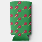 Rafraîchisseur Pour Canette Slim Raquette de ping-pong et boule sur vert (Verso)