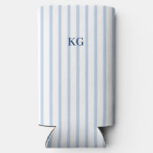 Rafraîchisseur Pour Canette Slim Rayure bleue monogrammée (Verso)