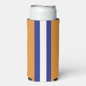 Rafraîchisseur Pour Canette Slim rayures Brown, bleu marine et blanches (Seltzer Recto)