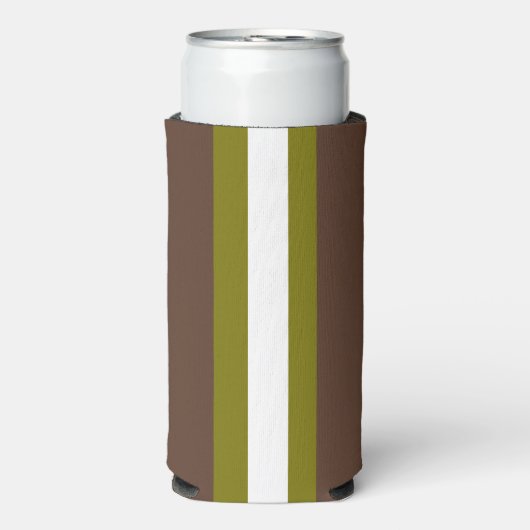 Rafraîchisseur Pour Canette Slim rayures Brown, vert et blanc (Seltzer Recto)