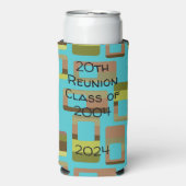 Rafraîchisseur Pour Canette Slim Rectangles à bandes turquoise (Seltzer Recto)