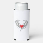 Rafraîchisseur Pour Canette Slim Red Angel Coeur avec ailes (Seltzer Recto)
