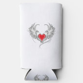 Rafraîchisseur Pour Canette Slim Red Angel Coeur avec ailes (Recto)