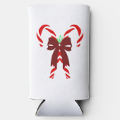 Rafraîchisseur Pour Canette Slim Red Candy Canes with Pine Needles & Bow (Recto)