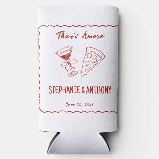 Rafraîchisseur Pour Canette Slim Red Whimsical Frame That's Amore Italien Mariage (Recto)