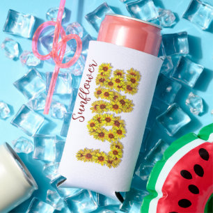 Rafraîchisseur Pour Canette Slim Refroidisseur de canette mince Love Tournesol
