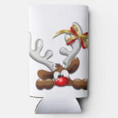 Rafraîchisseur Pour Canette Slim Reindeer Puzzled drôle Caractère de Noël (Verso)