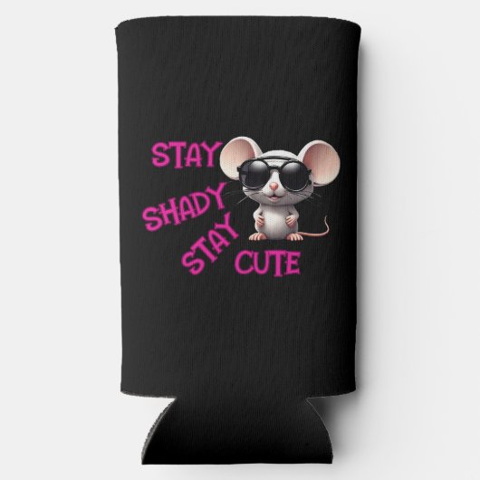 Rafraîchisseur Pour Canette Slim Reste Ombragée, Reste mignonne souris (Verso)