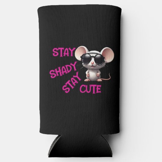 Rafraîchisseur Pour Canette Slim Reste Ombragée, Reste mignonne souris (Recto)