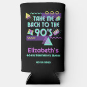 Rafraîchisseur Pour Canette Slim Retour À L'Anniversaire Rétro Des Années 90 (Recto)