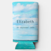 Rafraîchisseur Pour Canette Slim Retraite Ocean Sky Blue Momento Moderne (Verso)